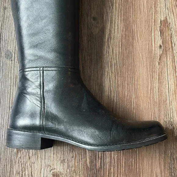 Over the knee black leather size 7.5 boots